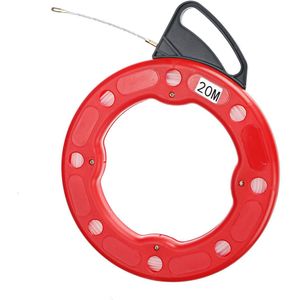 30M 3 Mm Glasvezel Vis Tape Reel Puller Leiding Ducting Rodder Trekken Draad Kabel Rood Ducting Rodder Trekken Draad kabel Puller