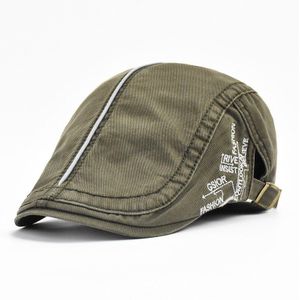 Zomer Brief Borduurwerk Baretten Caps Voor Mannen Vrouwen Vintage Piekte Caps Outdoor Zon Hoeden Casquette Cap Peaky Blinders