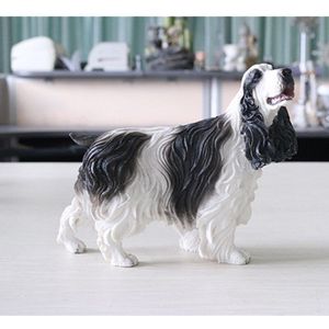 Sales Leuke Simulatie Puppy Standbeeld Spaniel Engels Cocker Sculptuur Ambachten Spaniel Beeldje Terriers Hars Relatiegeschenken L3441