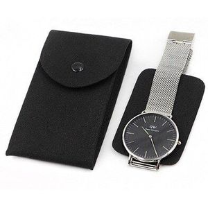 Super Fiber Horloge Tas Voor Enkele Horloge Bruin Dikke Verpakking Sieraden Box Horloge Beschermen Gele Zakken