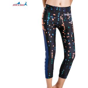 Vrouwen Actieve Fitness Capri Leggings Running Panty Yoga Broek Swim Bodem UV Zon Cropped Zwemmen Surfen Legging