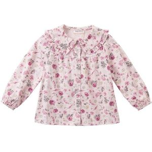 DKS14368-1 Dave Bella 5Y-13Y Herfst Mode Baby Meisjes Lange Mouwen Kinderen Bloemenprint Shirt Kinderen Boutique Kleding