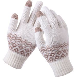 Winter Touchscreen Handschoenen Vrouwen Mannen Warm Stretch Knit Mittens Imitatie Wol Volledige Vinger Guantes Vrouwelijke Gehaakte Luvas Dikker