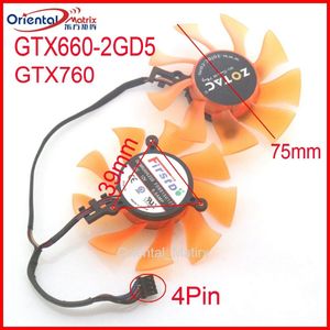 FD8015U12S 75Mm DC12V 0.5AMP Voor Zotac GTX660-2GD5 GTX670 Videokaart Koelventilator 4Pin