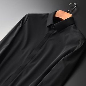 Minlgu Mannen Shirts Luxe Naadloze Lente En Herfst Heren Dress Shirt Plus Size 4xl Slanke Effen Kleur Business Man shirts