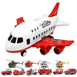 Kinderen Vliegtuig Model Speelgoed Set Simulatie Grote Opslag Transport Vliegtuigen Met Legering Behuizing Kleine Auto Helicopter Truck