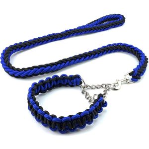 Nylon Gevlochten Halsband En Riem Set Trekkabel Voor Kleine Medium Grote Hondenriem Chien Pitbull Bull Terrier Huisdier accessoires