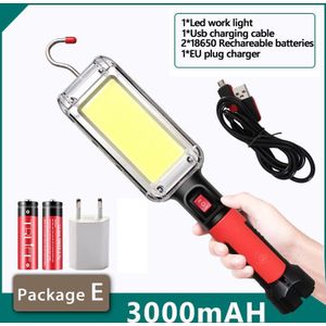 100W Krachtige Zaklamp 5200Mah Torch Usb Oplaadbare Cob Work Light Met Magneet Haak Camping Tent Werk Onderhoud Lantaarn