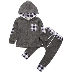 Citgeett Lente Peuter Baby Meisjes Jongen Kinderen Hooded Truien Broek 2 Stuks Grijs Herfst Casual Outfits Winter Kleding Set