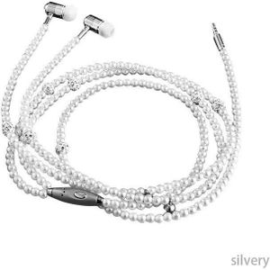 In-Ear Oortelefoon Meisje Sieraden Parel Ketting Headset Met Microfoon Oordopjes Voor High-Fidelity Stereo Hoofdtelefoon