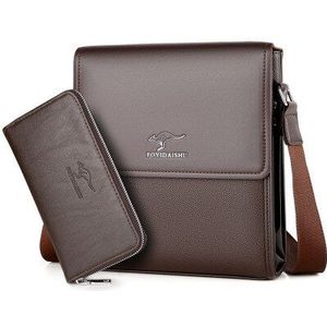 kangoeroe Mannen Messenger Bag Cover PU Lederen Schoudertas Business office laptop tas Toevallige Crossbody tassen Grote Handtassen