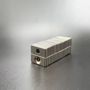 5/10/50Neodymium Magneet 20X10X3 Gaten 4 N35 Vierkante Super Sterke Sterke Permanente magneet Blok Zeldzame Aarde Magneet