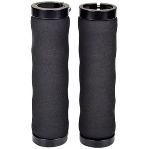 Een Paar Bmx Mtb Fiets Handvat Bar Grips Soft Foam Alluminum Legering Lock Ergonomisch Handgrepen (zwart)