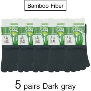 5 Paren/partij Bamboevezel Mannen Vijf Teen Sokken Set Lente Winter Business Zwart Tabi Korte Sokken Voor mannelijke Grote Maat
