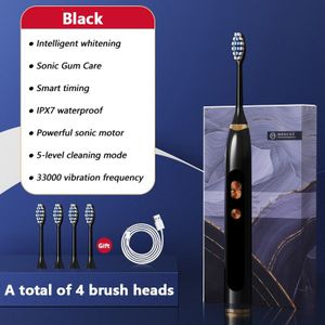 Ultrasone Volwassen Elektrische Tandenborstel 5 Modus Automatische Tanden Whitening Cleaner Smart Timer Waterdicht 90 Dagen Gebruik Tijd