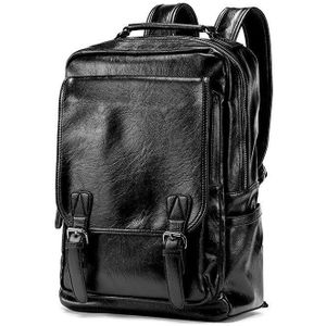 USB Laptop Rugzak Mannen Zachte PU Lederen schooltassen voor tiener boekentas Toevallige Grote reistas pak mannelijke zwart backbag