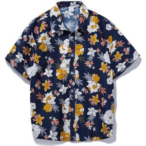 Gedrukt Zomer Casual Heren Shirts 2022 Mannelijke Mode Casual Hawaiian Bloem Shirts Mannen Strand Buitenste Shirts Grote Maat