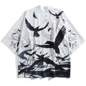 Samurai Crow Vest Kimono Student Traditionele Dunne Losse Japanse Jas Zonnebrandcrème Mannen Vrouwen Zomer Aziatische Kleding Yukata Tops