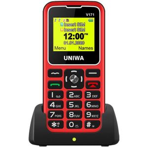 Voor Ouderen Man 2G Functie Telefoon Uniwa V171 Gms Mobiele Telefoon Draadloze Fm 1000 Mah Mobiel Sos 1.77 "scherm Gratis Opladen Dock