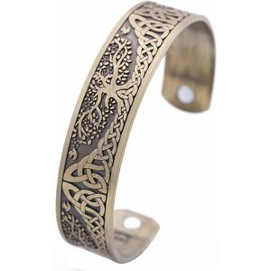 Ainian Vintage Boom Van Het Leven Armband Viking Bangle Rvs Zinklegering Magnetische Armbanden Sieraden Cadeau Voor Mannen Vrouwen