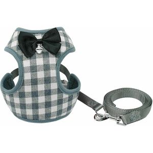 Puppy Harness En Leash Pak Huisdier Kat Harnas Vest Met Strik Mesh Padding