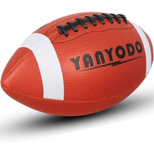 Yanyodo Size 9 American Football, Super Grip Composiet Voetbal Training & Recreatie Spelen, Microfiber Lederen Cover Voor Jeugd