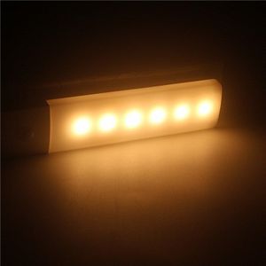 Motion Sensor Led Night Light 6 Leds Usb Opladen Draadloze Lamp Onder Kast Verlichting Keuken Garderobe Emergency Trappen Verlichting