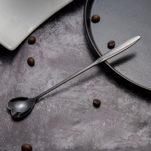 Roestvrij Stalen Lepel Lange Steel Bloemen Hartvorm Ice Thee Koffie Lepel Dessertlepel Keuken Drinken Servies