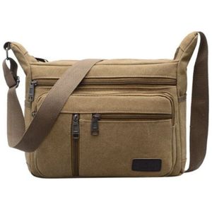 Mannen Canvas Crossbody Tassen Enkele Schoudertassen Reizen Casual Handtassen Messenger Bags Stevige Rits Schooltassen Voor Tieners