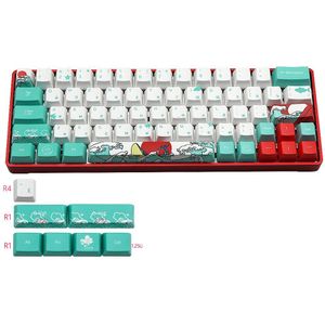 Mechanische Toetsenbord Coral Zee Keycap Dz60/Poker/GK61/GK64 Dye Sublimatie Pbt Keycap Oem 71 Sleutel Koreaanse japanse Karakter