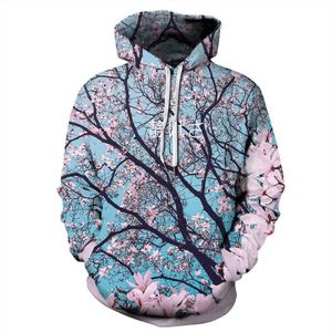 Cherry Blossom Sky Hoodies Hipster Grappige Harajuku Brief Hoody Unisex Winter Lange Mouwen Streetwear Klassieke Truien