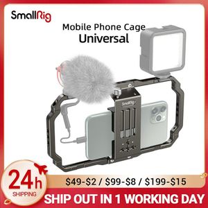 Smallrig Universele Mobiele Telefoon Kooi Smartphone Video Rig Filmmaken Vlogging Rig Case Stabilizer Legering Grip Statief 2791