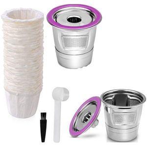 Herbruikbare K Cups, 2 Pack Rvs K Cup Herbruikbare Koffie Pods Met 50 Papier Koffie Filters-Universal Fit Hervulbare