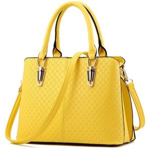 Mode Vrouwen Handtassen Schoudertassen PU Leer Stevige Zwarte Top-handvat Tassen Vrouwelijke Messenger Bag Dollar Prijs geel