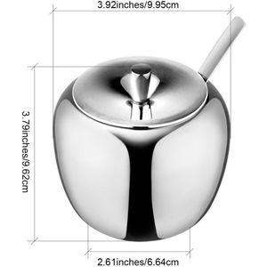 Magneet Staal Apple Suikerpot Kruiden Jar Kruiderij Pot Spice Container Bus Cruet Met Deksel En Lepel