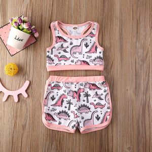 Meisje Sport Kleding 2 Stuks Pasgeboren Baby Baby Girl Outfits Kleding Set Mouwloos Vest + Shorts 2 Pcs Sunsuit