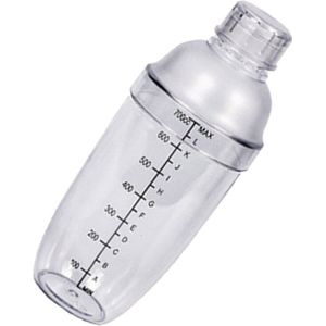 300Ml Hand Schudden Cup Cocktail Shaker Transparante Mixer Cup Clear Bar Shaker Wijn Melk Thee Shaker Met Schaal (Wit)