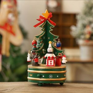 [Hht] Kerstcadeau Houten Carrousel Muziekdoos Ornamenten Kerstboom Scène Decoratie Desktop Boekenplank Home Decor
