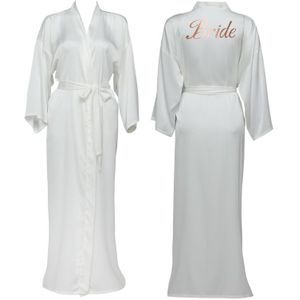 Mauve Satijn Chiffon Gewaden Lange Robes Lange Mouwen Custom Bruidsmeisje Gewaden Bruid Gewaad Vrouwen Lange Bridal Wedding Badjas