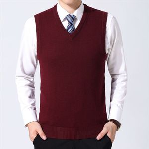 Zogaa Trui Mannen Kleding Herfst Winter Warm Kasjmier Wol Trui Homme Klassieke Toevallige V-hals Mouwloos Vest Truien