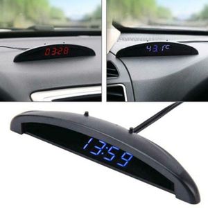 Brand En Digitale Auto Thermometer Lichtgevende Led Digitale Klok Voor Auto Tijd Display