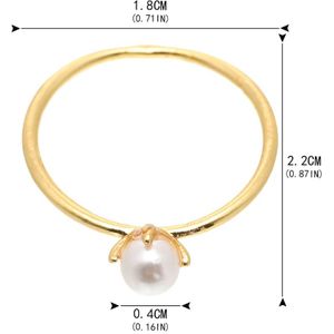 Dainty Imitatie Parel Ringen Voor Vrouwen Gold Dunne Vinger Ringen Vrouwelijke Verlovingsringen Bead Sieraden Anillos