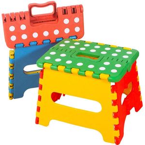 2 Stuks Kinderen Kruk Kleine Dot Plastic Opvouwbare Kruk Met Handvat Draagbare Kleurrijke Kleine Bench Kinderen Meubels