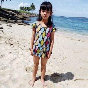 Kids Girl Swimwear 8-12T Dochter Wrap Beachwear Kinderen Swimsuit Peuter Teenage One Piece Badpakken