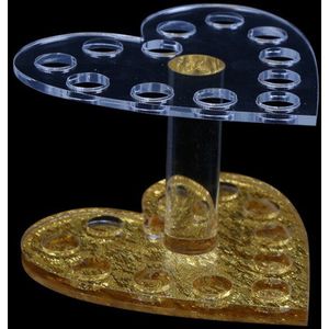 Nail Verdikking/Dunne Acryl Pen Houder Goud En Zilveren Hartvormige Penhouder Ronde Pen Houder Nail Tool