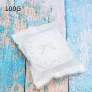 50/80/100g Wit Kant Maan Cake Verpakking Zakken Doorschijnende Plastic Zakken Met Trays Handgemaakte Mooncake 100 zakken + 100 Trays