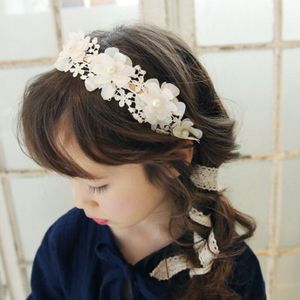 Koreaanse Mode Zoete Prinses Hoofdband Lange Kant Lint Bloem Haarbanden Krans Meisjes Hoofddeksels Kinderen Haaraccessoires