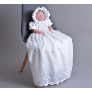 Wit Tulle Prinses Gown Baby Meisje Doop Jurken vloerlengte Lange Jurk voor Baby Shower Doop Jurk voor Verjaardag party