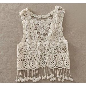 Peuter Kid Baby Meisje Haak Lace Hol Franjes Kwasten Mouwloze shirt Top Vest Kwastje Vest