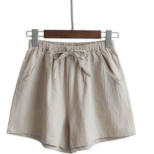 Vrouwen Zomer Vlas Shorts Katoen En Linnen Broek Hoge Taille Dame Losse En Comfortabel Rijbroeken Girls 'Casual Kleding